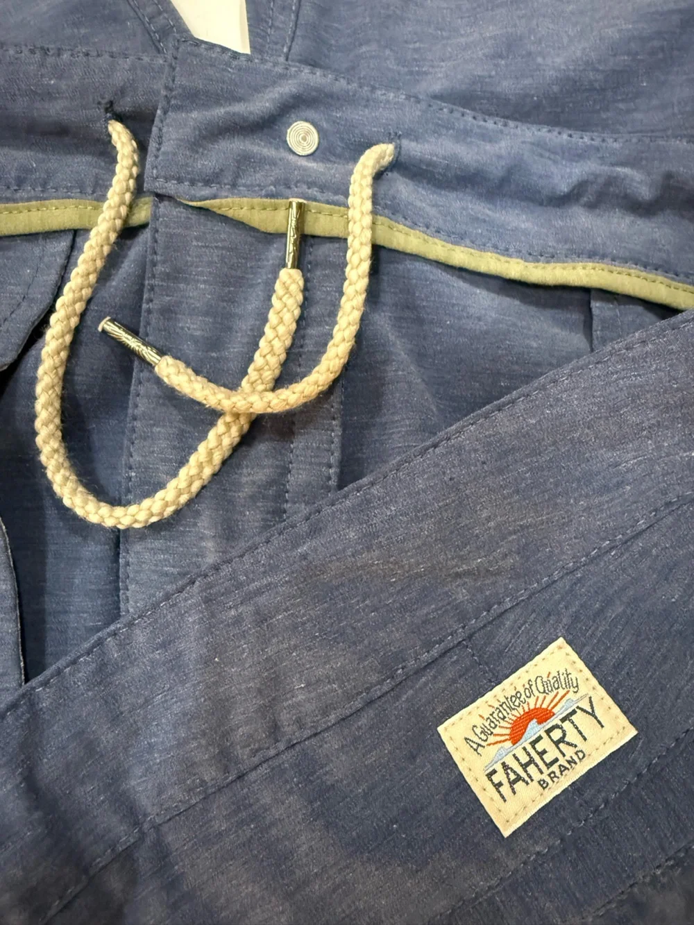 Faherty Men's All Day 4 Way Stretch Blue Performance Shorts Size 36